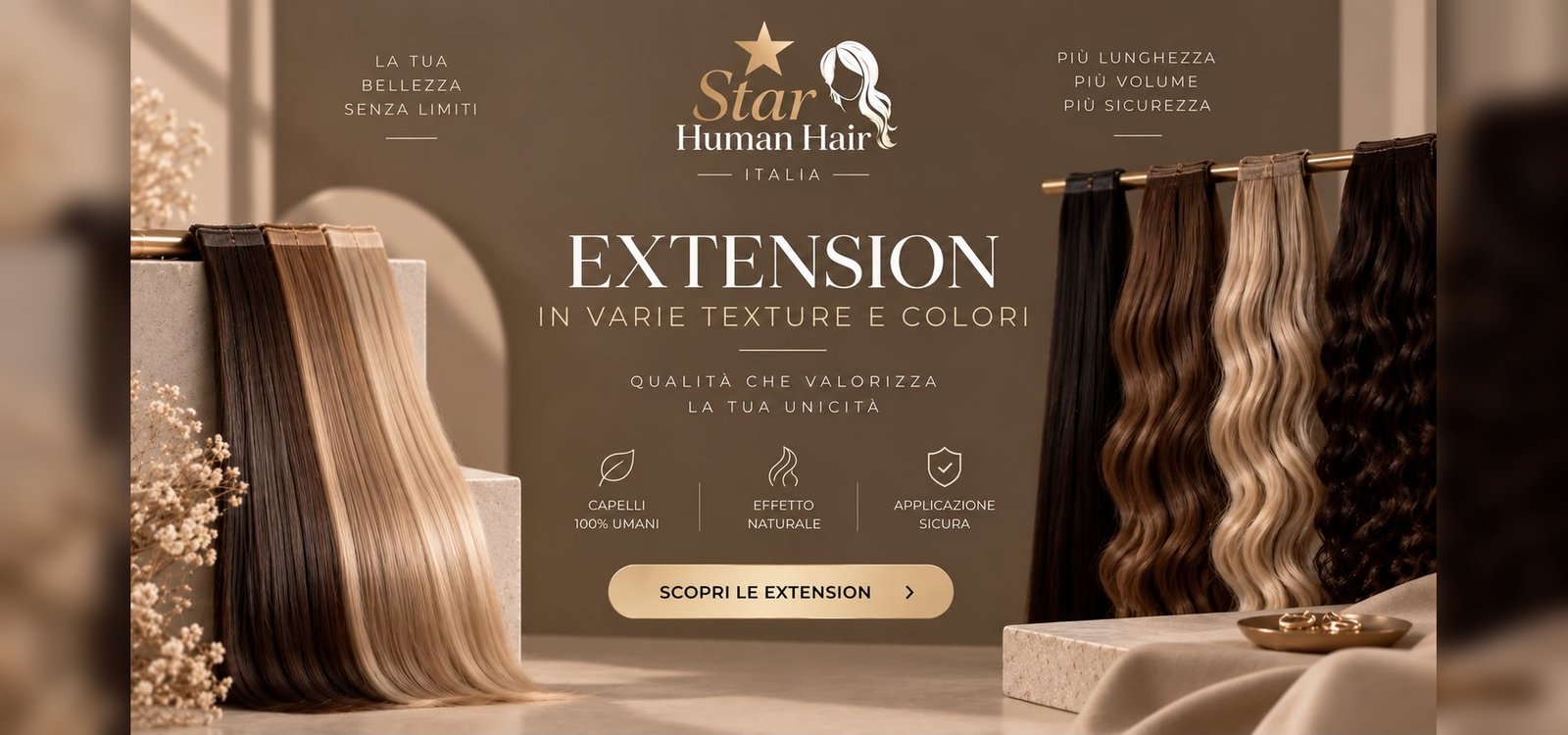 Extension in varie texture e colori Star Human Hair Italia